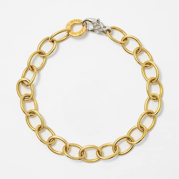 18 Karat Aspen Finish Small Link Bracelet (Yellow Gold) — Shreve