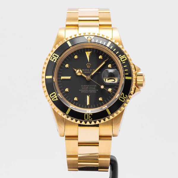 ミタケンさん専用ROLEX Submariner 自動巻き腕時計 Rolex Vintage 1979 Submariner Date Matte Black Dial Yellow Gold