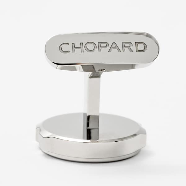 Chopard Alpine Eagle Stainless Steel Salmon Pink Inlay Cufflinks