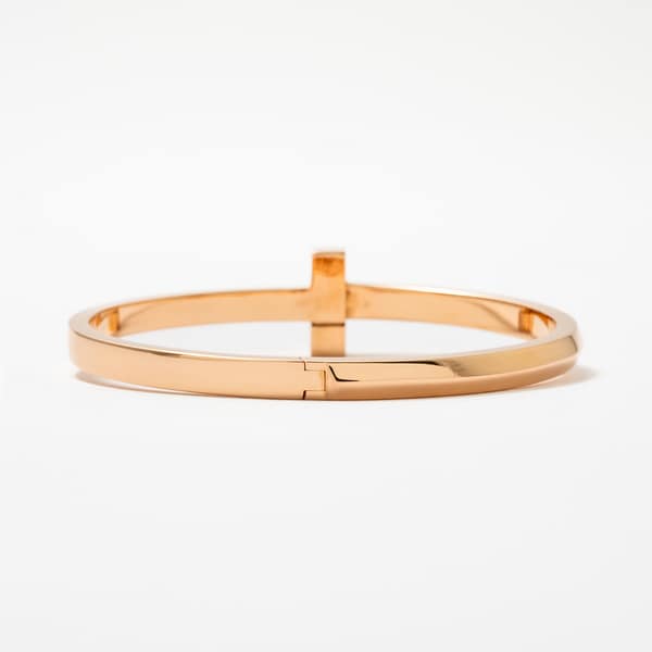 Tiffany & Co 18 Karat T1 Wide Hinged Bangle (Rose Gold) — Shreve