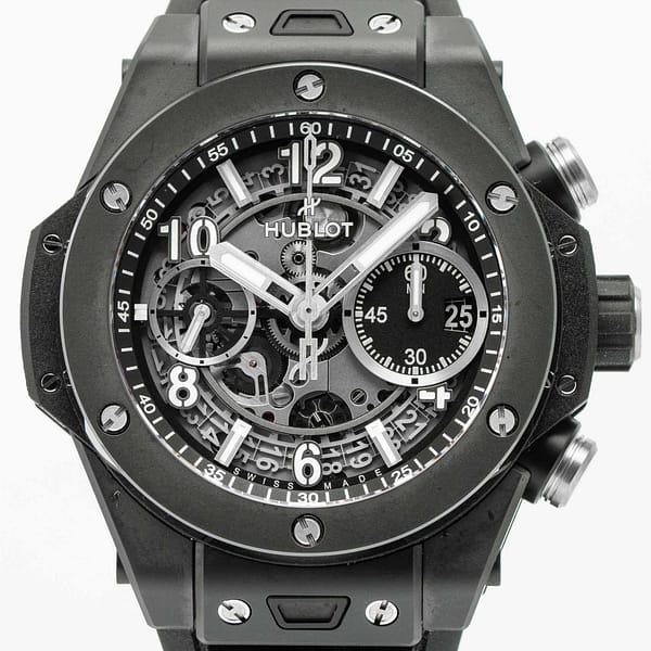 Pre-owned Hublot Big Bang Black Magic Unico Matte Black Ceramic