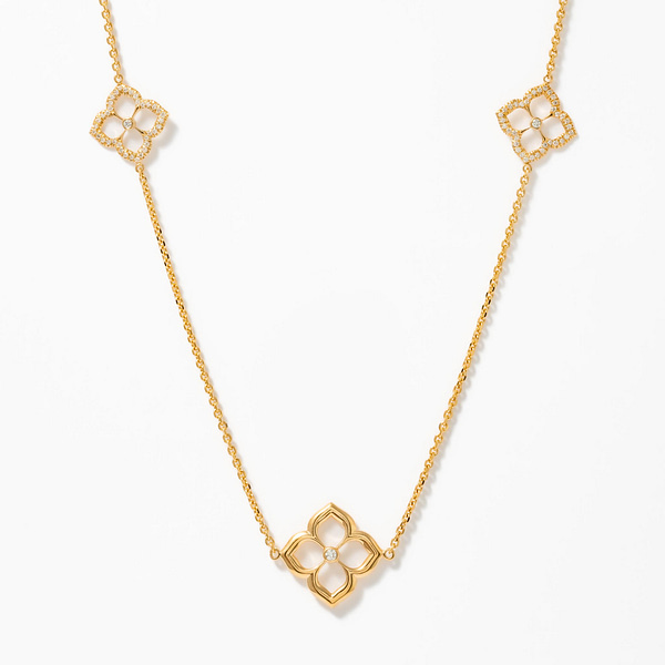 Total Carat Weight Diamond Lotus Fleur Sautoir Necklace