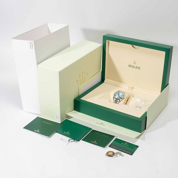 Rolex Day-Date 40 Ice-Blue Quadrant Motif Dial Platinum 40mm