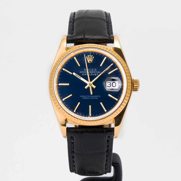 Rolex Vintage 1979 Datejust Blue Dial Yellow Gold 36mm (16018