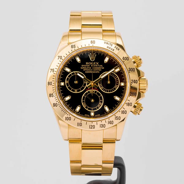 Rolex Cosmograph Daytona Chronograph Black Dial Yellow Gold 40mm