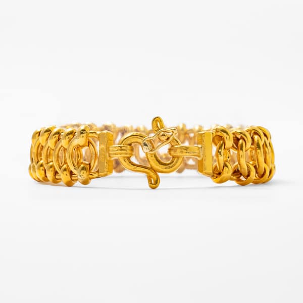 22 Karat Thai Yellow Gold Link Bracelet with 