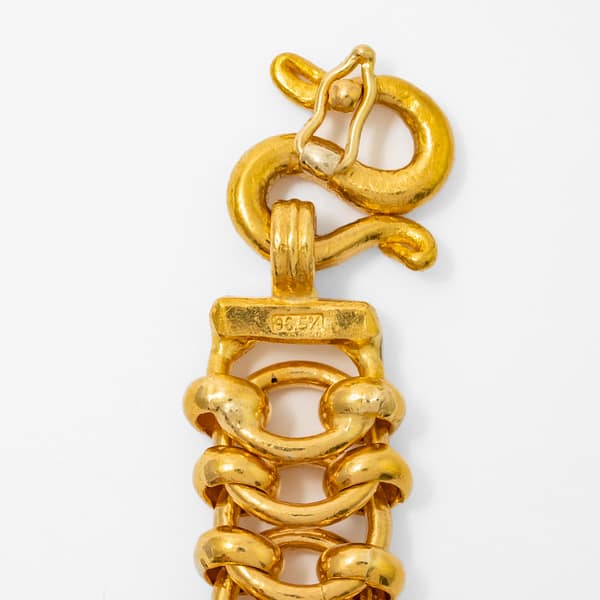 22 Karat Thai Yellow Gold Link Bracelet with 