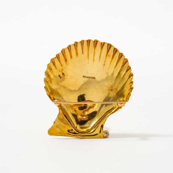 Tiffany & Co. 18 Karat Diamond Shell Pin (Yellow Gold) — Shreve