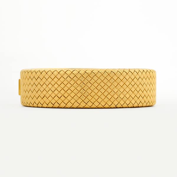 Vintage 18 Karat 20mm Woven Bangle Bracelet (Yellow Gold) — Shreve