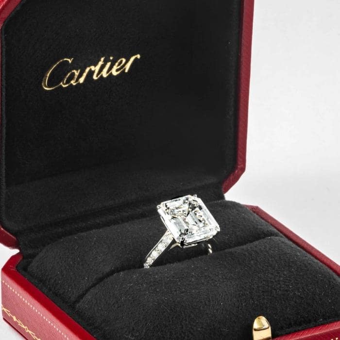 carat I VS1 Emerald Cut Diamond Solitaire Ring signed by