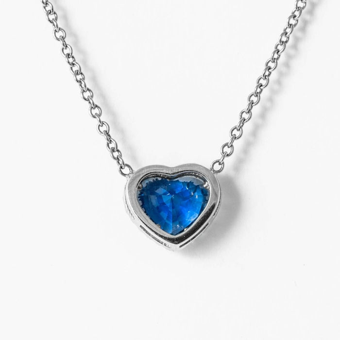 heart pendant silver necklace with sapphire Silver Heart Necklace With Sapphire Mila Sapphire Heart Pendant In Sterling  Silver In Sterling Silver Shane