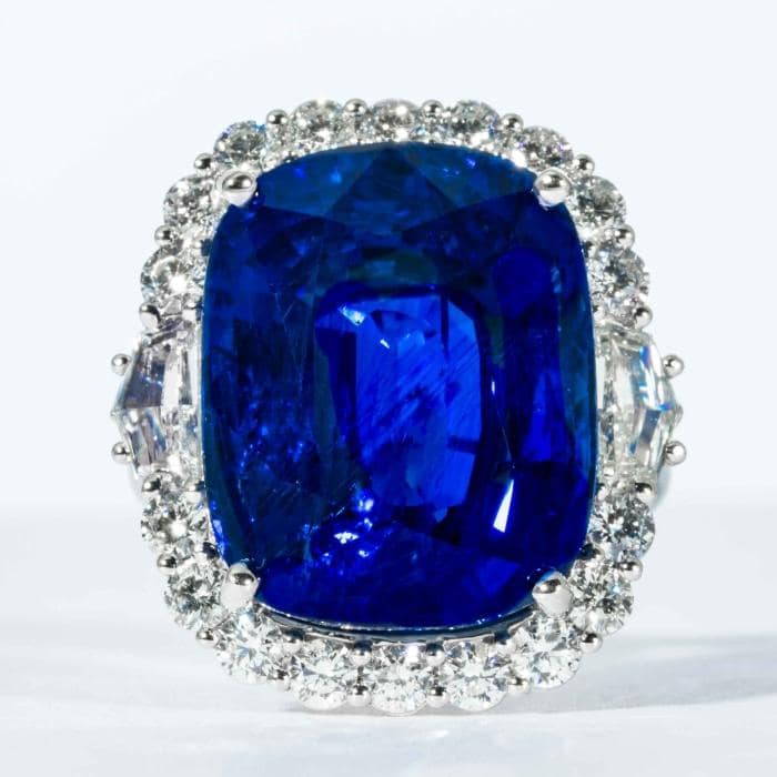 carat Cushion Cut Royal Blue Ceylon Sapphire Diamond