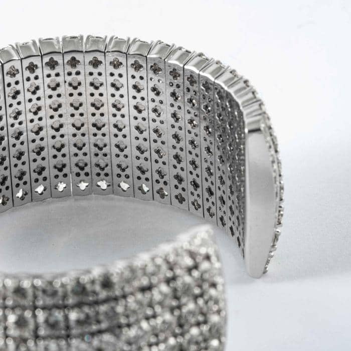 37.50 Carat 7 Row Diamond Bangle (White Gold) — Shreve