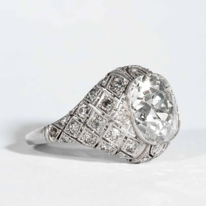 carat I VS2 Antique Cushion Cut Diamond Ring (Platinum