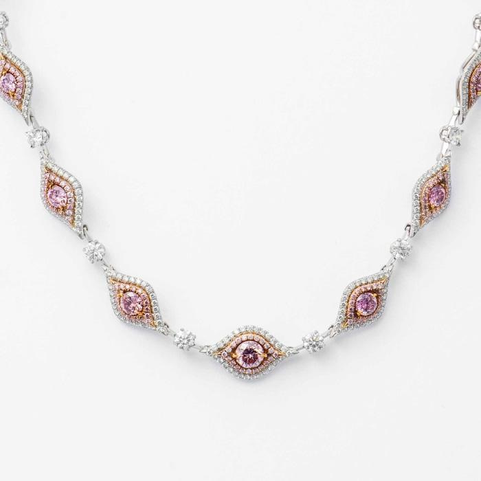 5.80 carat Argyle Fancy Intense Pink Diamond Necklace