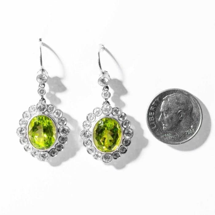 Carat Peridot Diamond Vintage Style Drop Earrings — Shreve