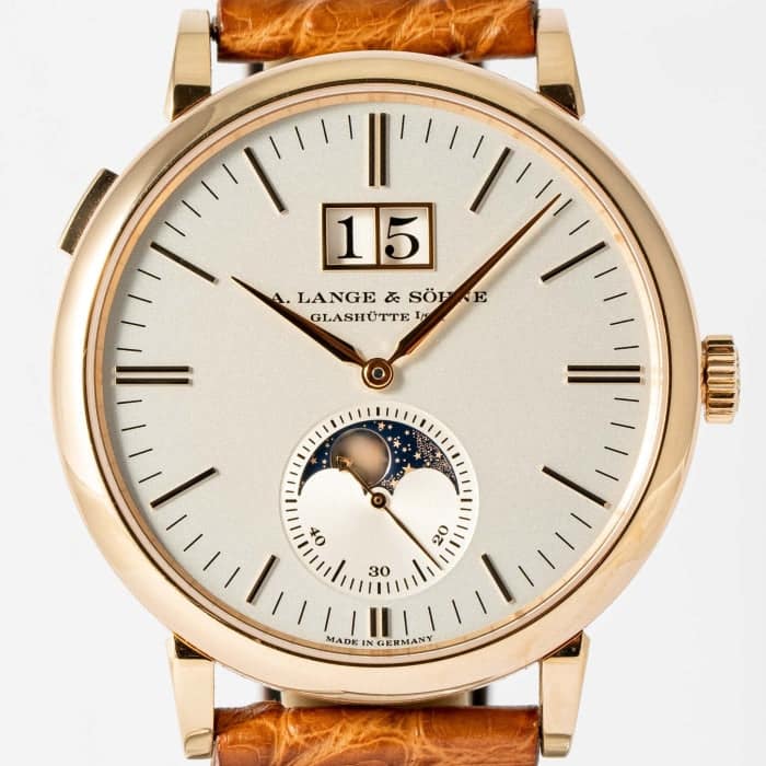 Pre-owned A. Lange & Sohne Saxonia Moonphase Rose Gold 40mm