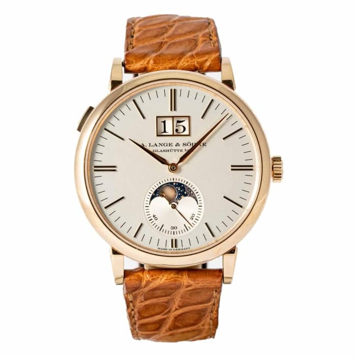 Pre-owned A. Lange & Sohne Saxonia Moonphase Rose Gold 40mm