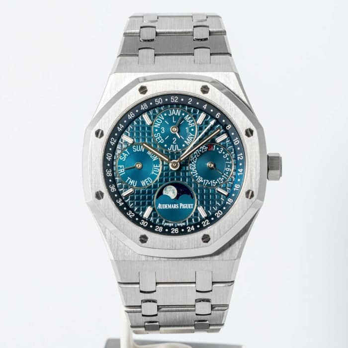 Audemars Piguet Royal Oak Blue Dial Perpetual Calendar Stainless