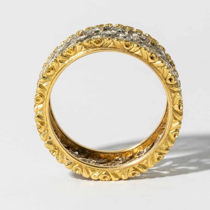 Gold and Diamond Buccellati Ramage Eternelle Ring — Shreve, Crump