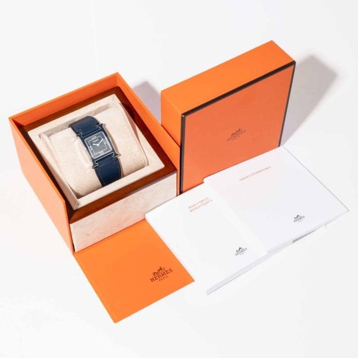Hermès Heure H Bleu Swift Stainless Steel 26mm x 26mm (W046333WW00