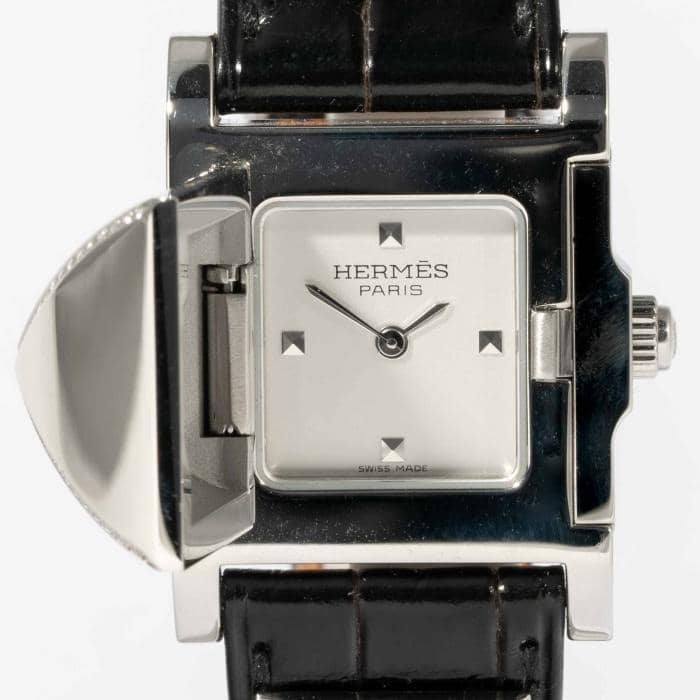 Hermès Medor Secret Watch Stainless Steel w/Diamond Accents