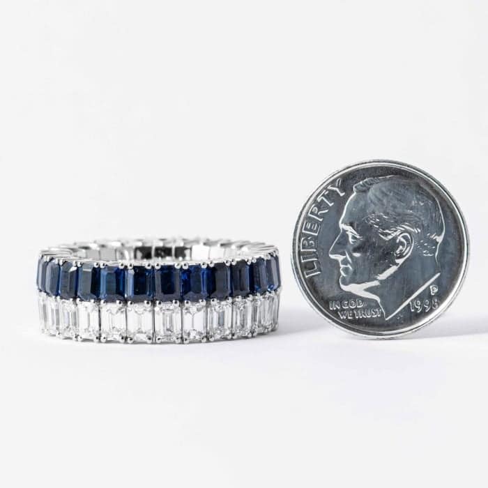 Picchiotti Emerald Cut Diamond & Blue Sapphire Xpandable Eternity