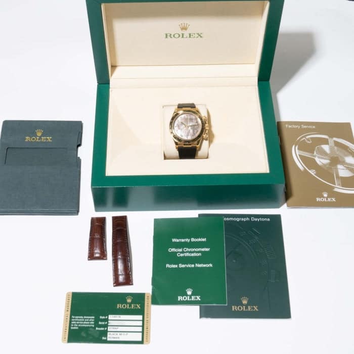 Rolex Cosmograph Daytona Black Mother of Pearl Yellow Gold 40mm