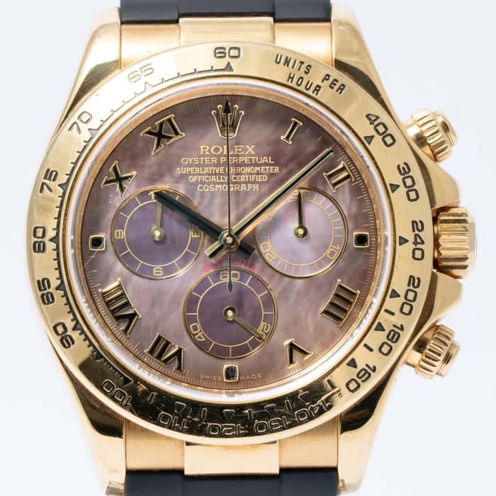 Rolex Cosmograph Daytona Black Mother of Pearl Yellow Gold