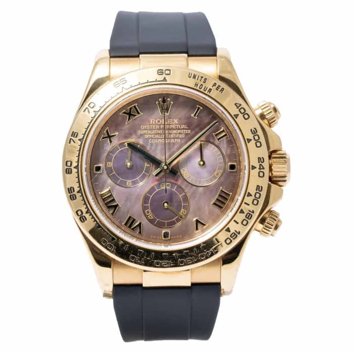 Rolex Cosmograph Daytona Black Mother of Pearl Yellow Gold