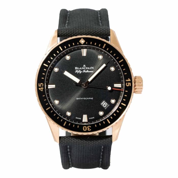 Pre-owned Blancpain Fifty Fathoms Bathyscaphe Rose Gold 43mm (5000 - Main Image