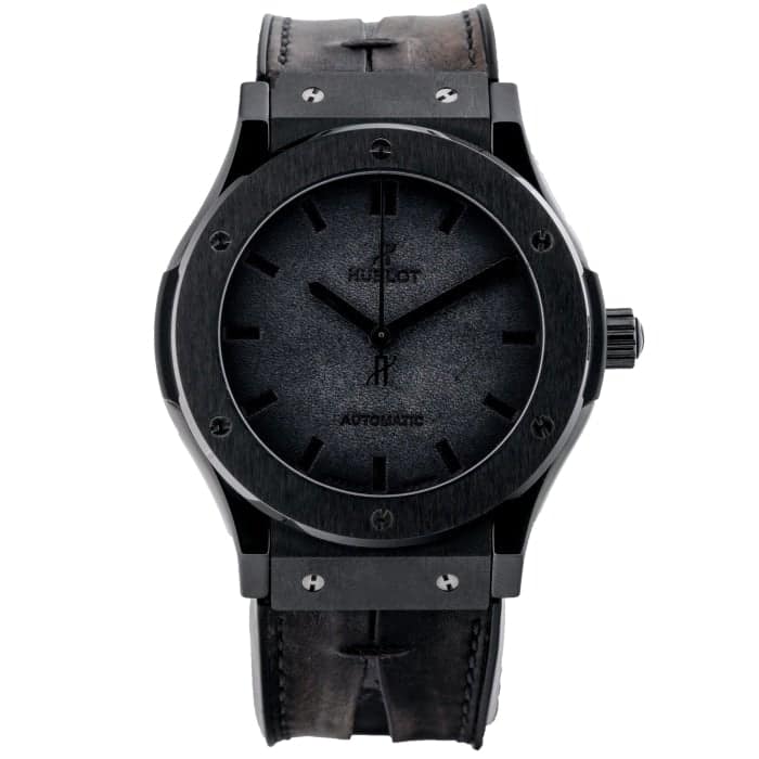 Pre-owned Hublot Berluti Special Edition Classic Fusion Black