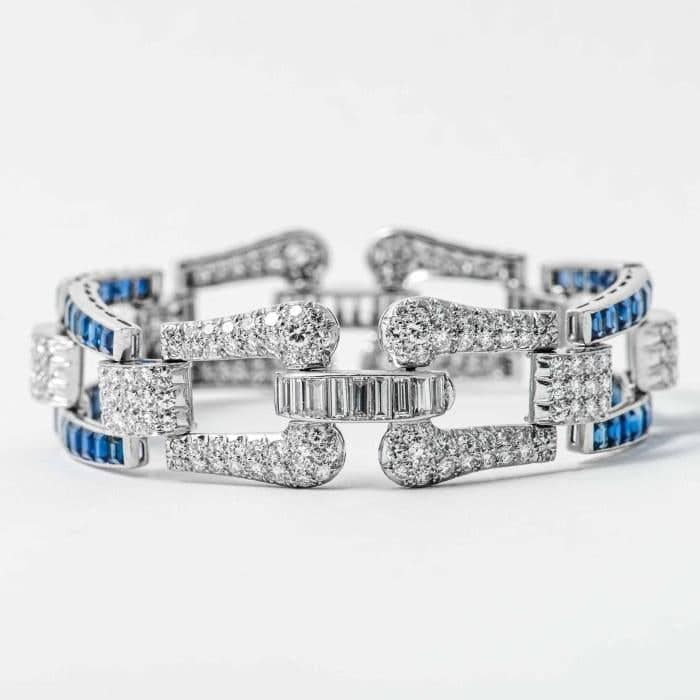 Platinum Art Deco Sapphire Diamond Bracelet (Vintage) — Shreve