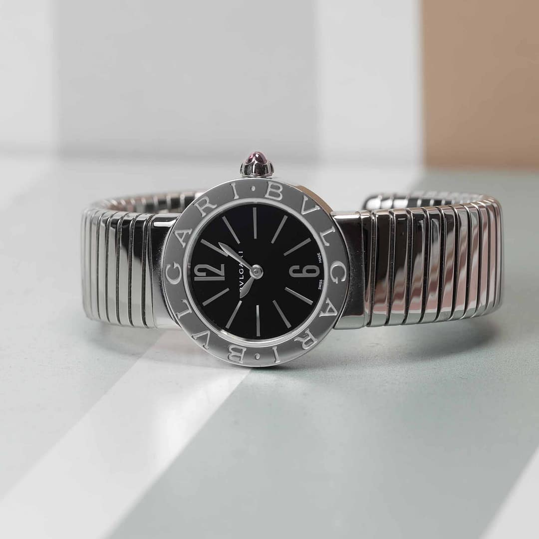Bulgari Bulgari Tubogas Black Dial Quartz Stainless Steel 26mm