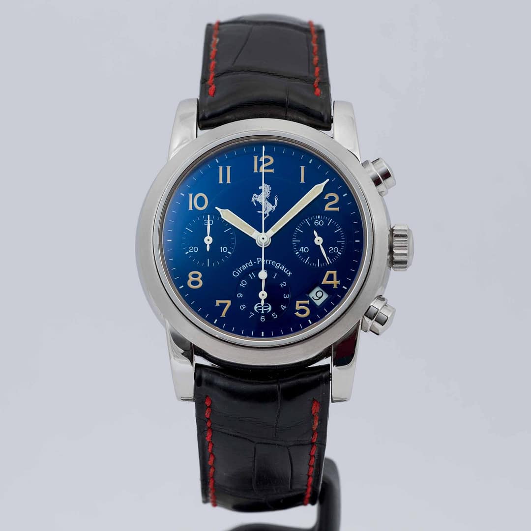 Preowned Girard Perregaux Blue Ferrari Chronograph Stainless Steel