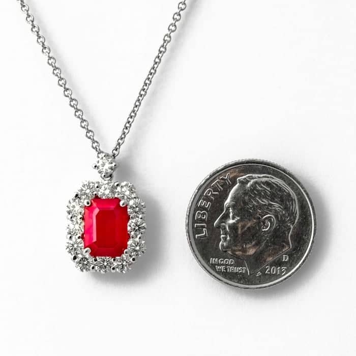 1.40 Carat Ruby & Diamond Pendant Necklace (White Gold) — Shreve, Crump &  Low