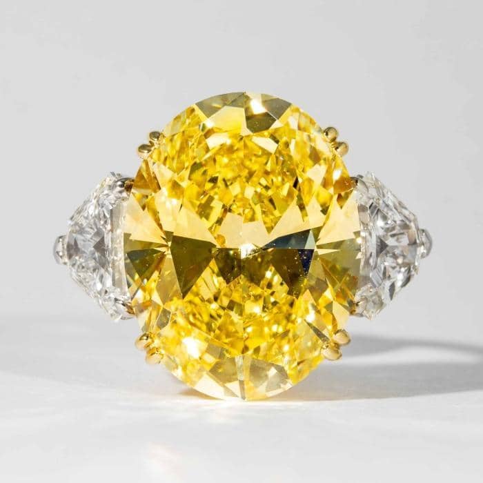 21.65 carat Fancy Intense Yellow Oval Natural Canary Diamond 3 