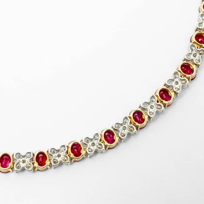 23.40 Carat Burma Ruby & Diamond Necklace (Two-Tone) — Shreve, Crump & Low