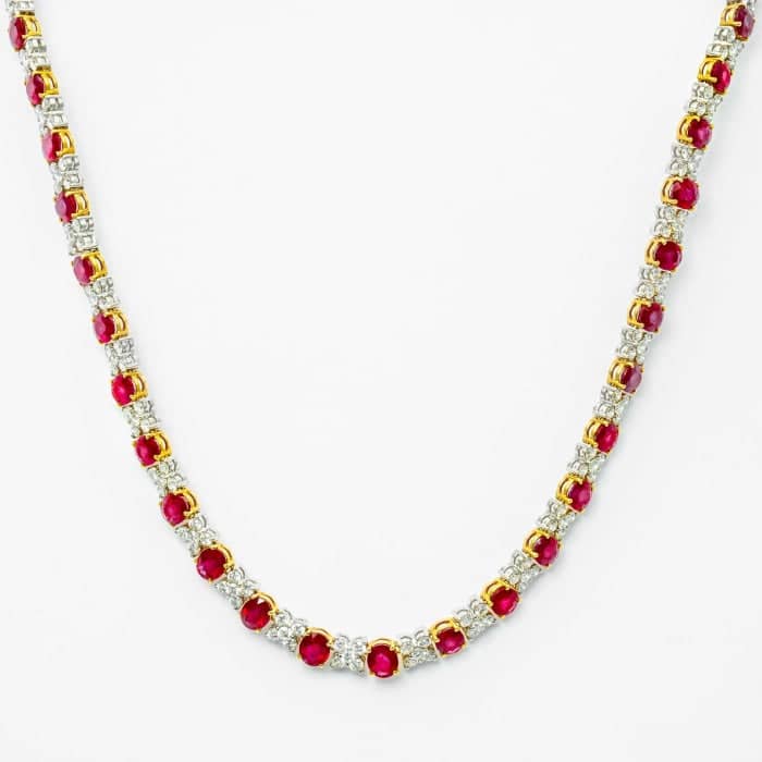 23.40 Carat Burma Ruby & Diamond Necklace (Two-Tone) — Shreve, Crump & Low