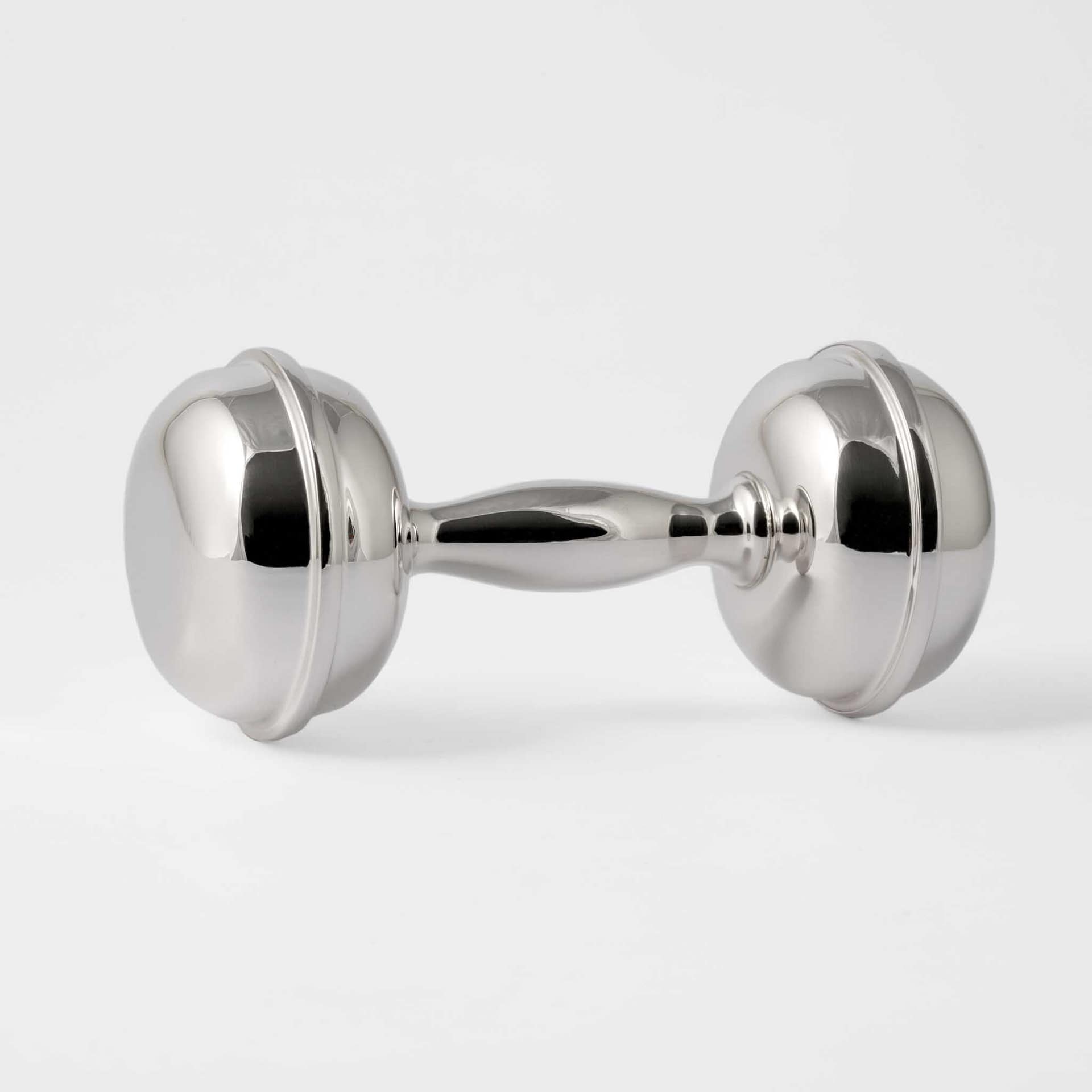 Sterling Silver Dumbbell Baby Rattle — Shreve, Crump & Low