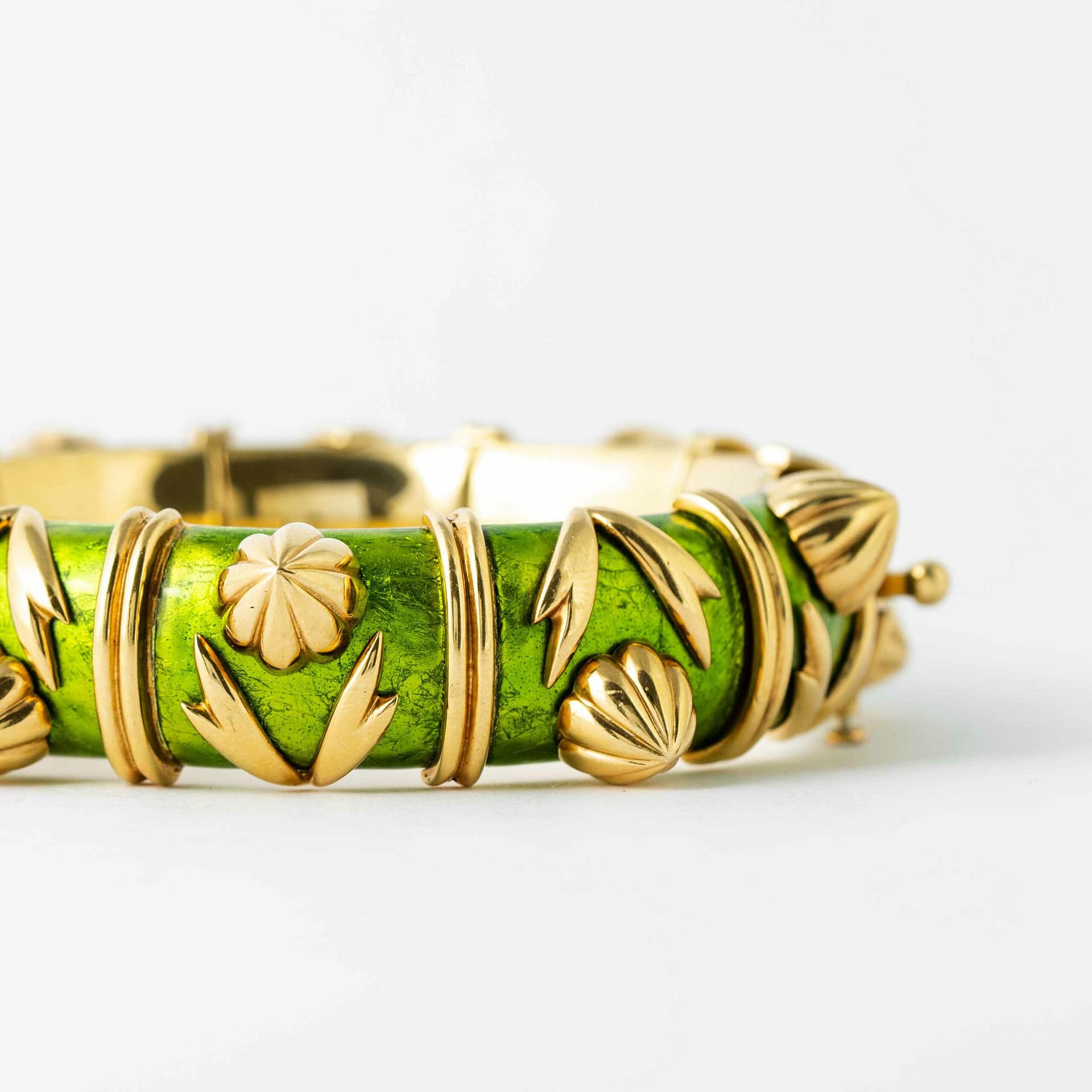 Tiffany & Co. Jean Schlumberger Yellow Gold & Lime Green Paillonne ...
