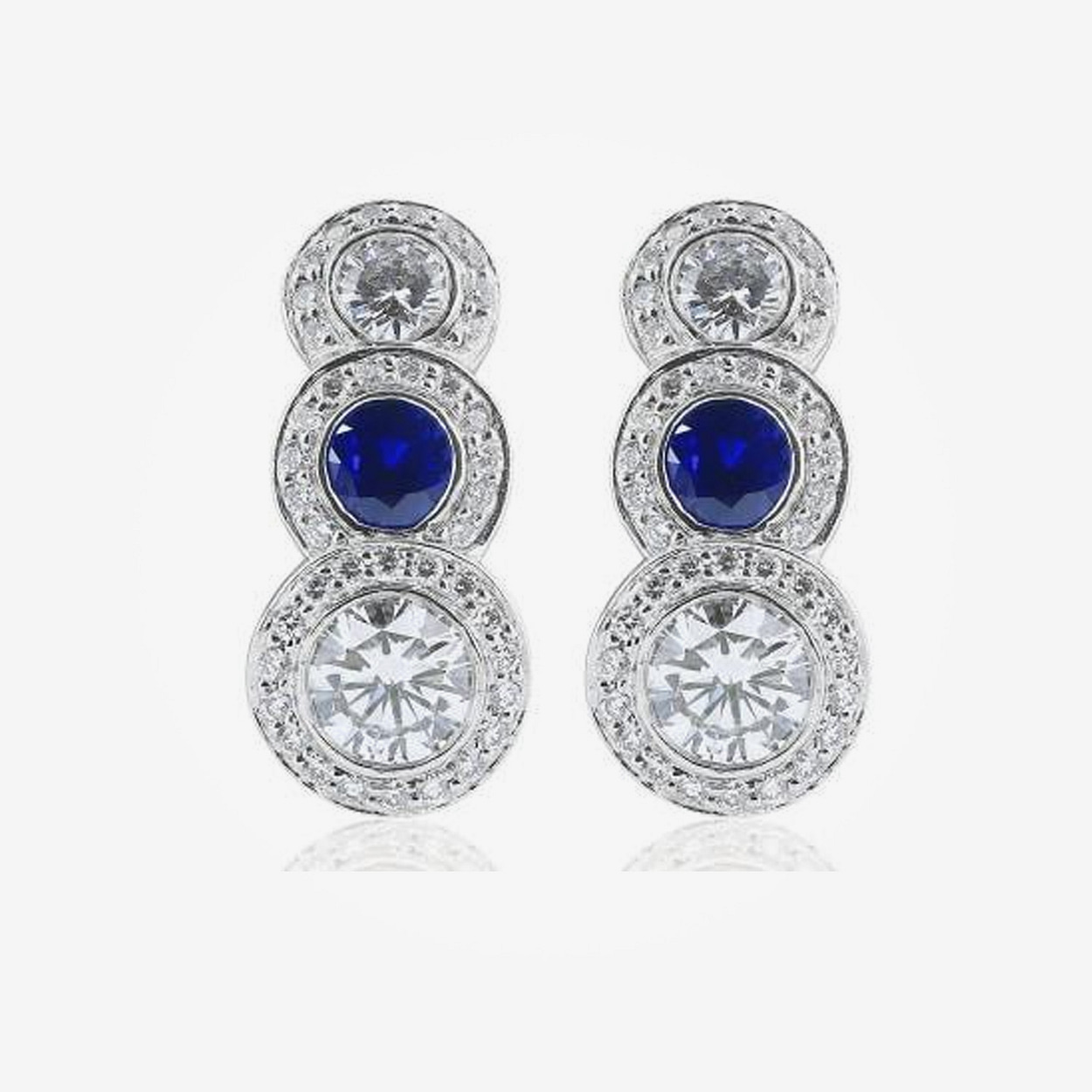 1.11 carat Endless Love Ritani Diamond & Sapphire Drop Earrings