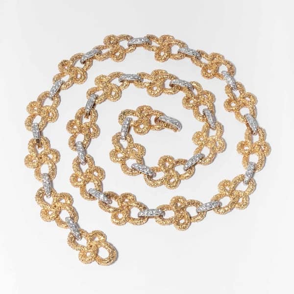 Oera Large Bracelet - Yellow Gold, Paved with Diamonds