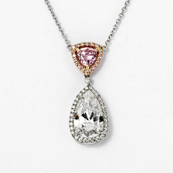 Pear Shape Pink Diamond Pendant - Natural Pink Diamond GIA