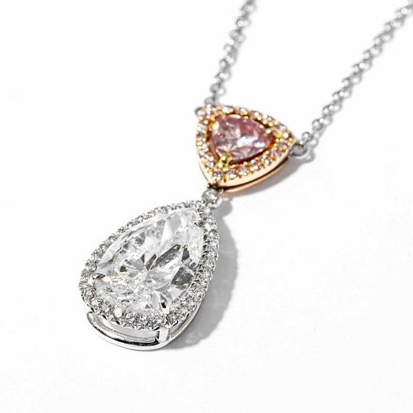 pendant pink diamond necklace