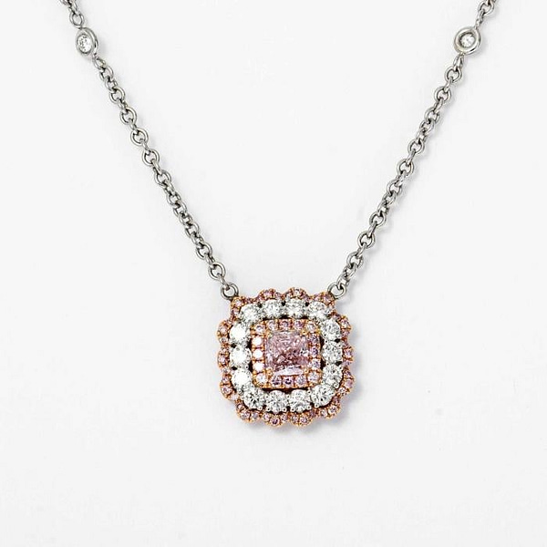 Graff White Gold Diamond and Pink Sapphire Large Snowflake Necklace