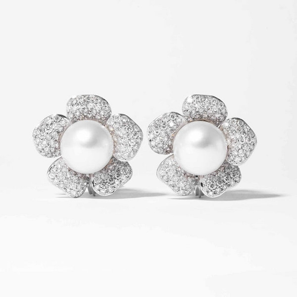 Rose Flower Pearl Earrings for Women 2023 New Fashion Enamel