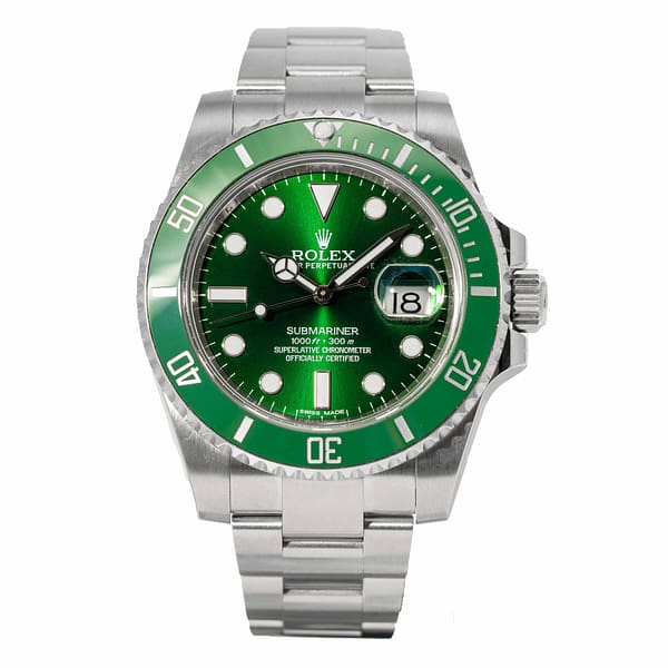 Rolex Submariner Date 40, HULK, Ref 116610V, Men's, St Steel, Green Ceramic  Bezel, Green Dial, 2013