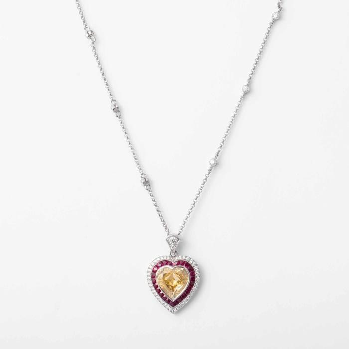 Swarovski Crystal Heart Pendant in Sterling Silver Pendant + Chain Crystal Collection Roma Designer Jewelry