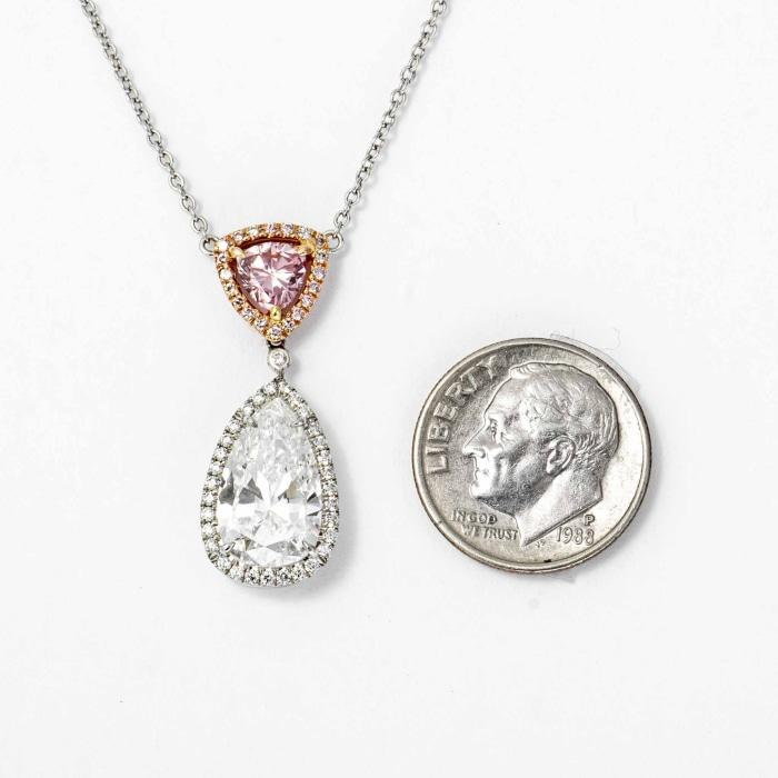 Pear Shape Pink Diamond Pendant - Natural Pink Diamond GIA